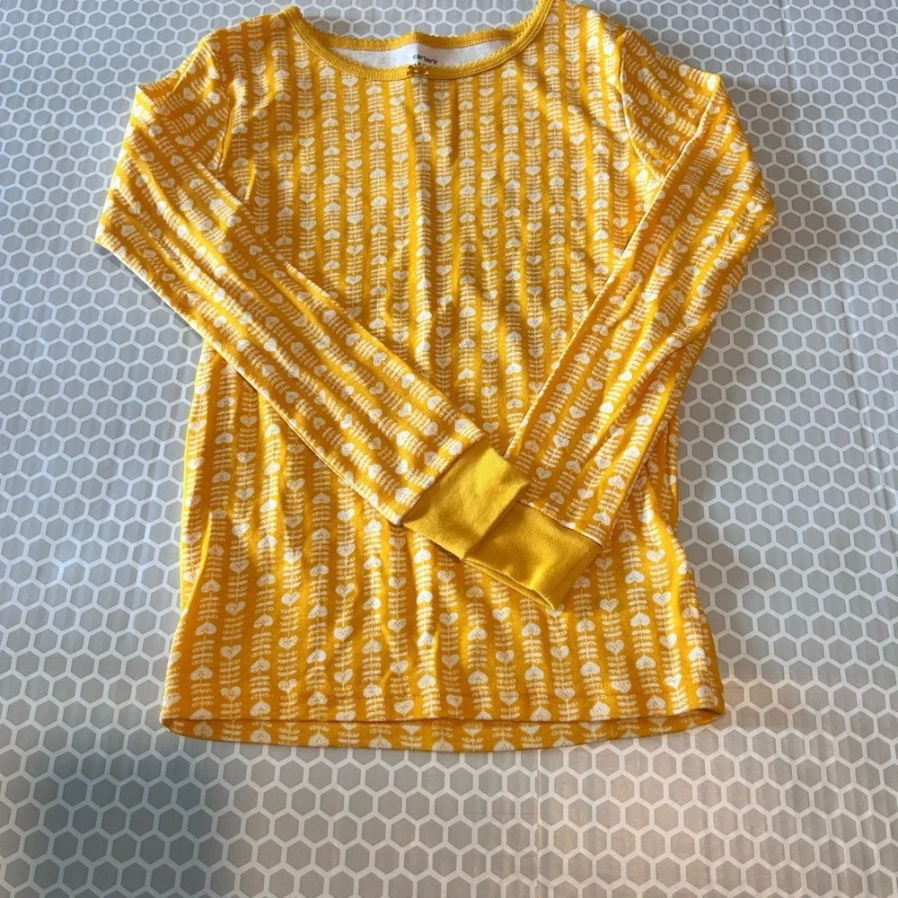Carter’s Children's Cozy Yellow Printed Long-Sleeve Pajama Set.   Size 10